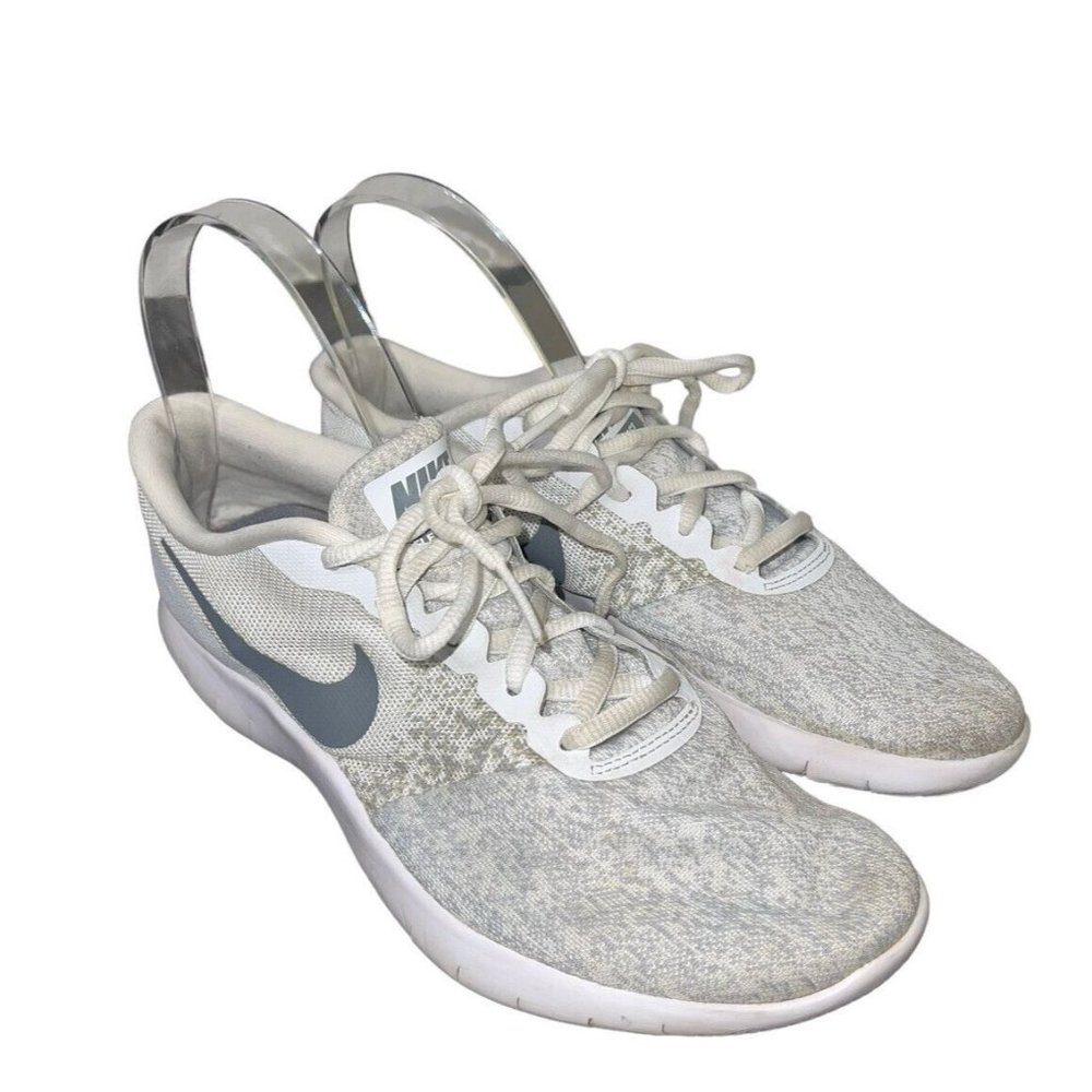 Nike Running Shoes Flex Contact 908995-100 White Gray Women's Size 7.5 READ